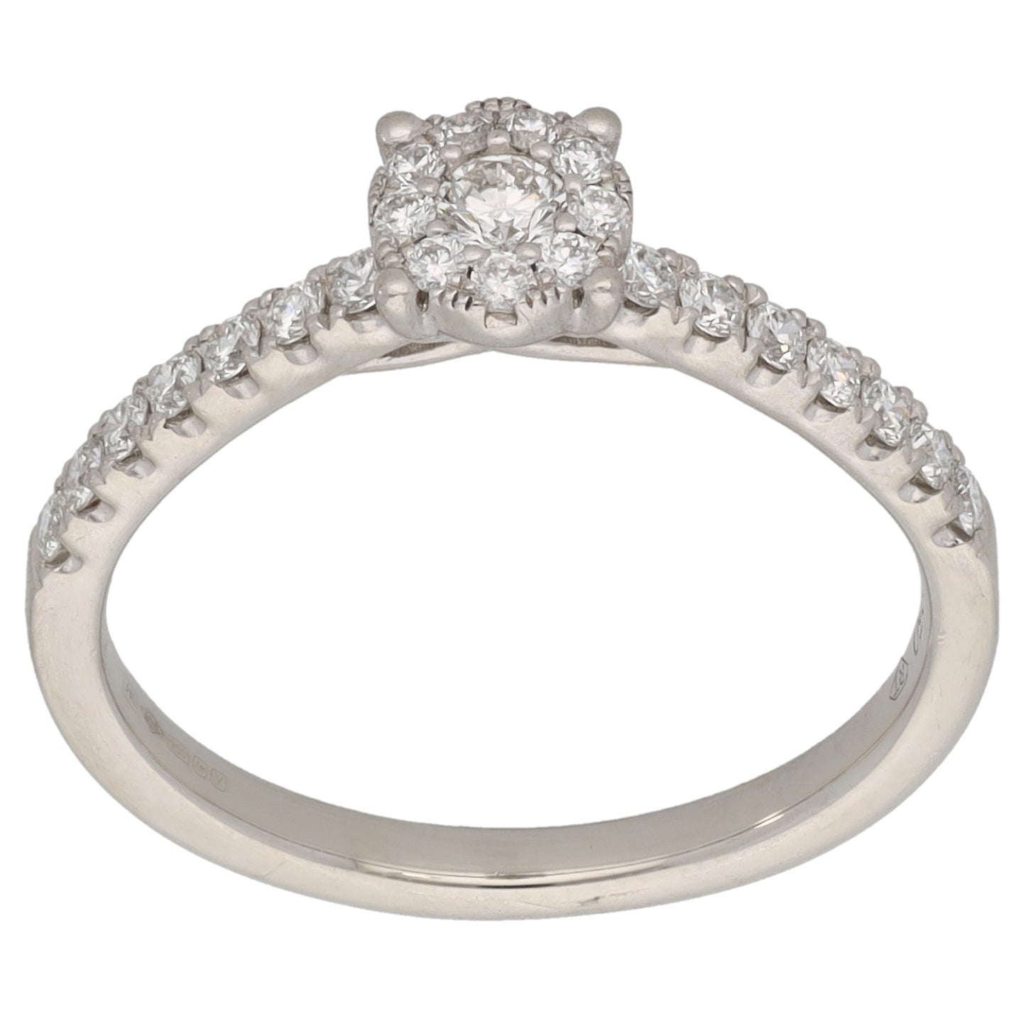 Platinum 0.29ct Diamond Cluster Ring Size K