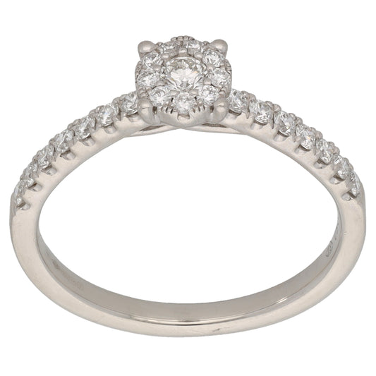 Platinum 0.29ct Diamond Cluster Ring Size K