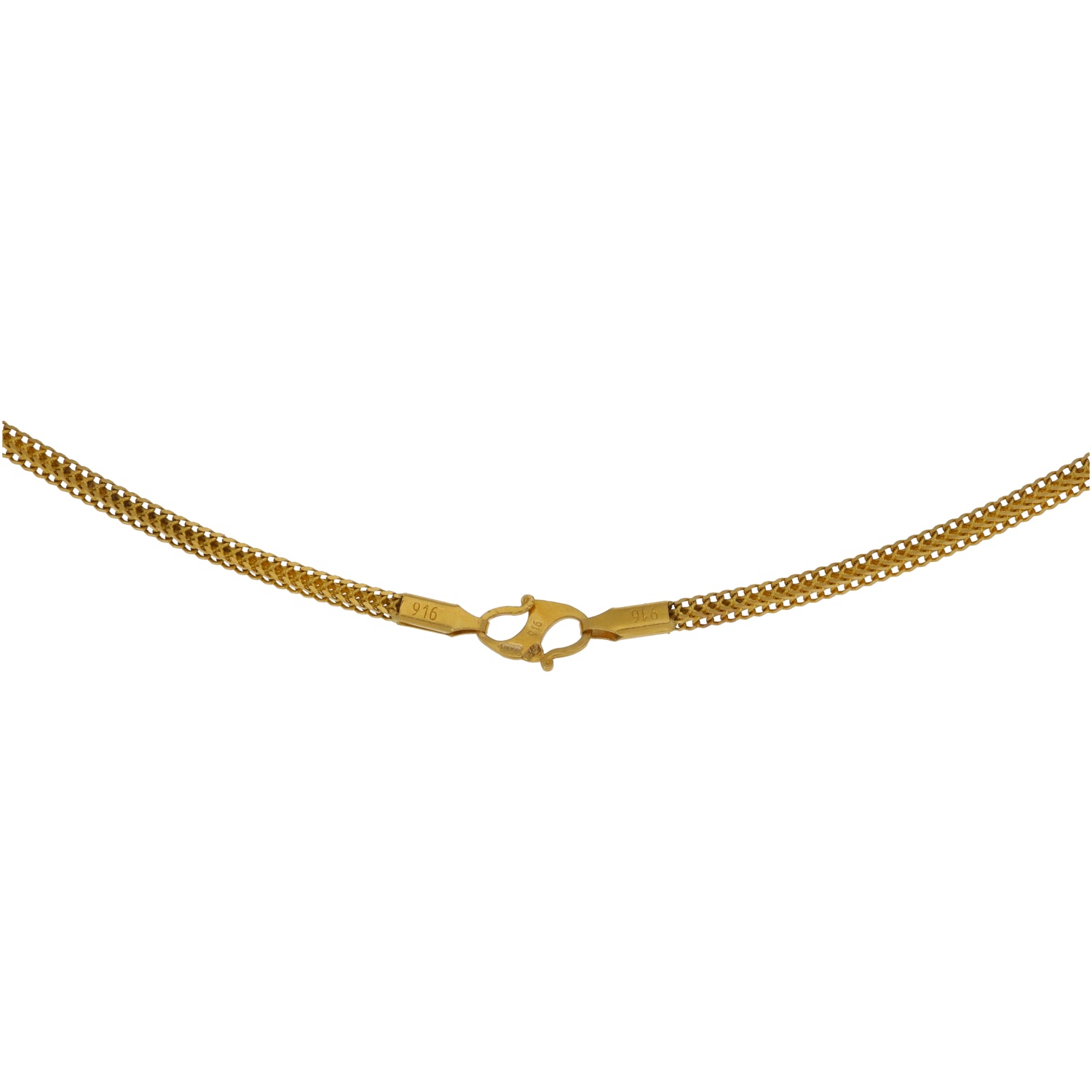 22ct Gold tone chain necklace with lobster clasp and small charm tag