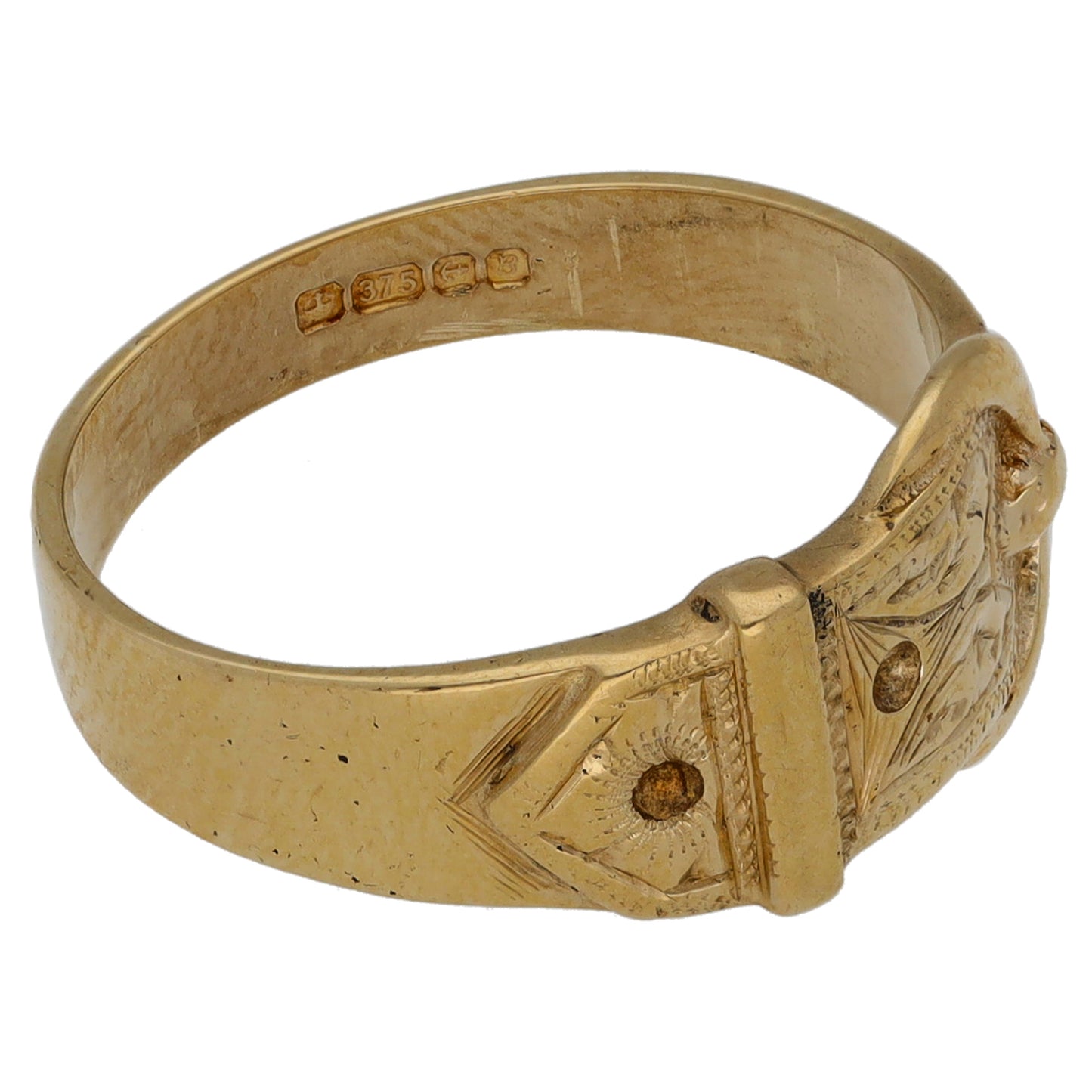 9ct Gold Buckle Ring Size K