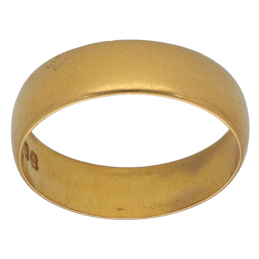 22ct Gold Plain Wedding Ring Size Q