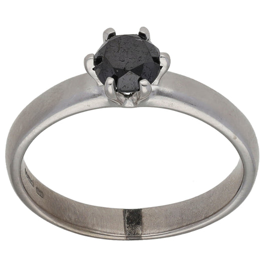 9ct White Gold 0.50ct Diamond Solitaire Ring Size M