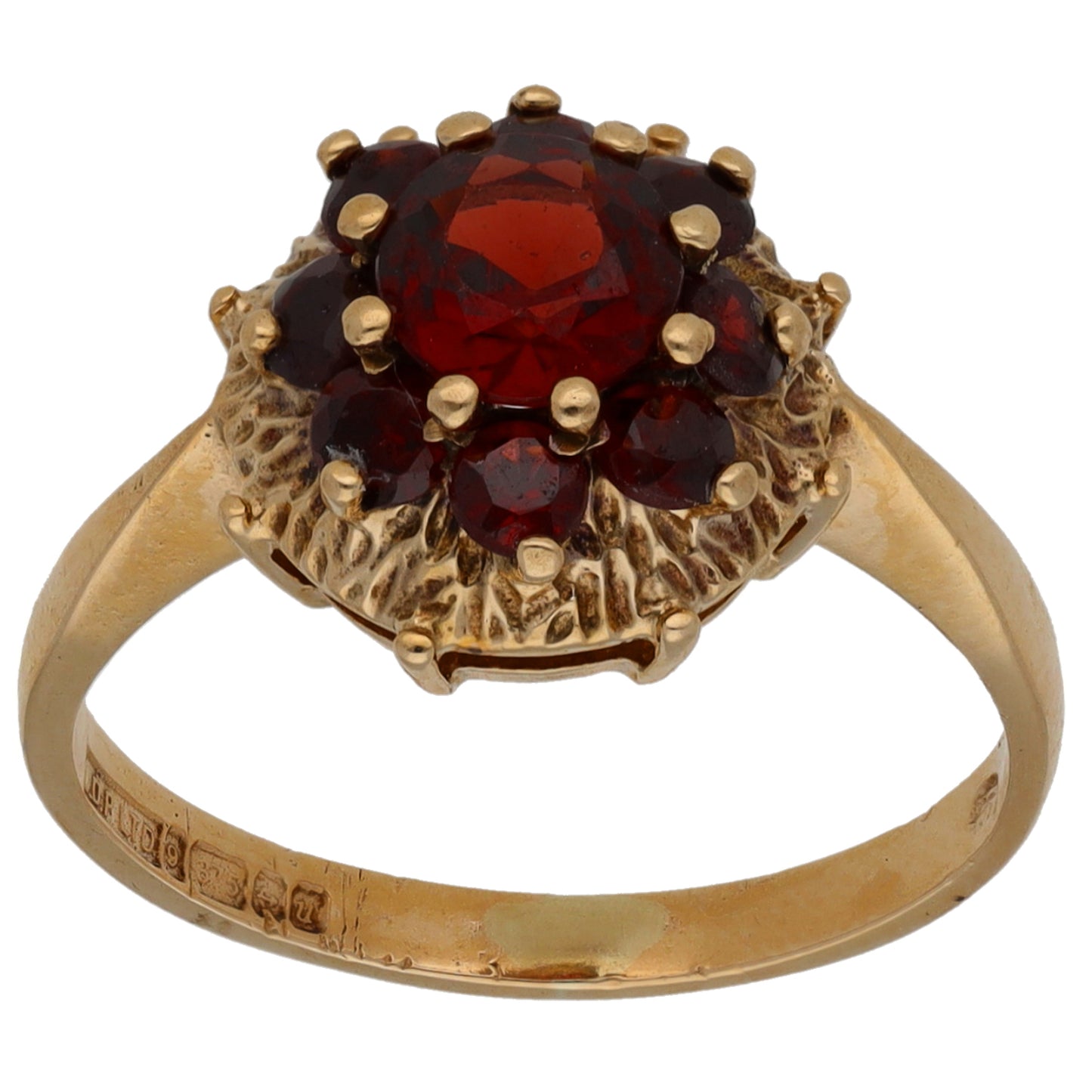9ct Gold Garnet Dress/Cocktail Ring Size M