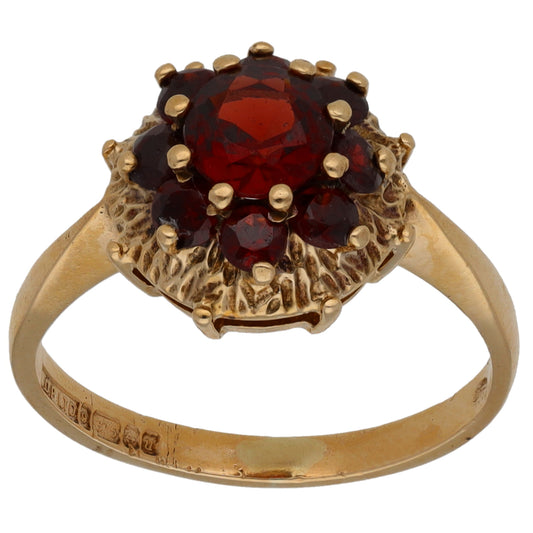 9ct Gold Garnet Dress/Cocktail Ring Size M