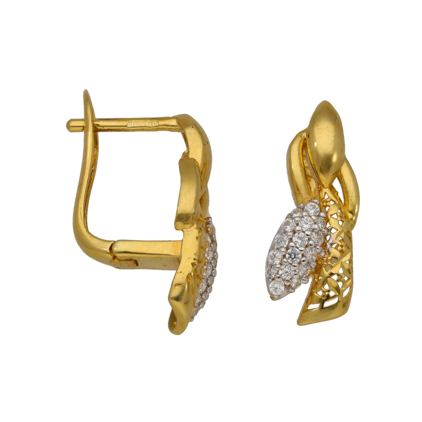 18ct Gold Cubic Zirconia Hoop Earrings