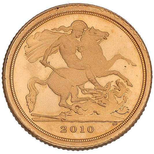 22ct Gold Queen Elizabeth II Quarter Sovereign Coin 2010