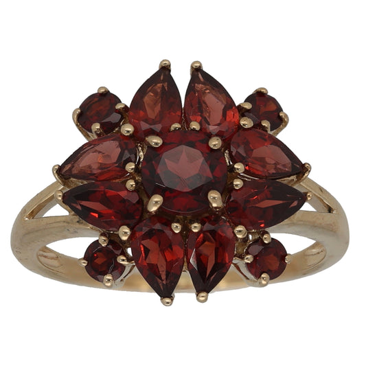 9ct Gold Garnet Dress/Cocktail Ring Size N