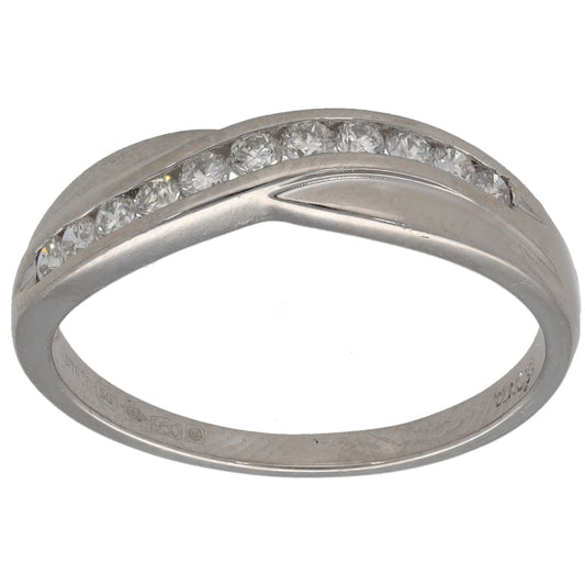 Platinum 0.33ct Diamond Half Eternity Ring Size P
