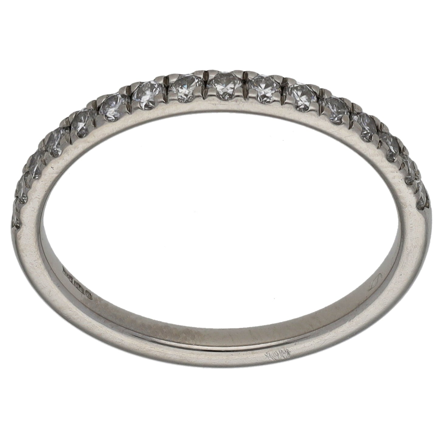 Platinum 0.48ct Diamond Half Eternity Ring Size N