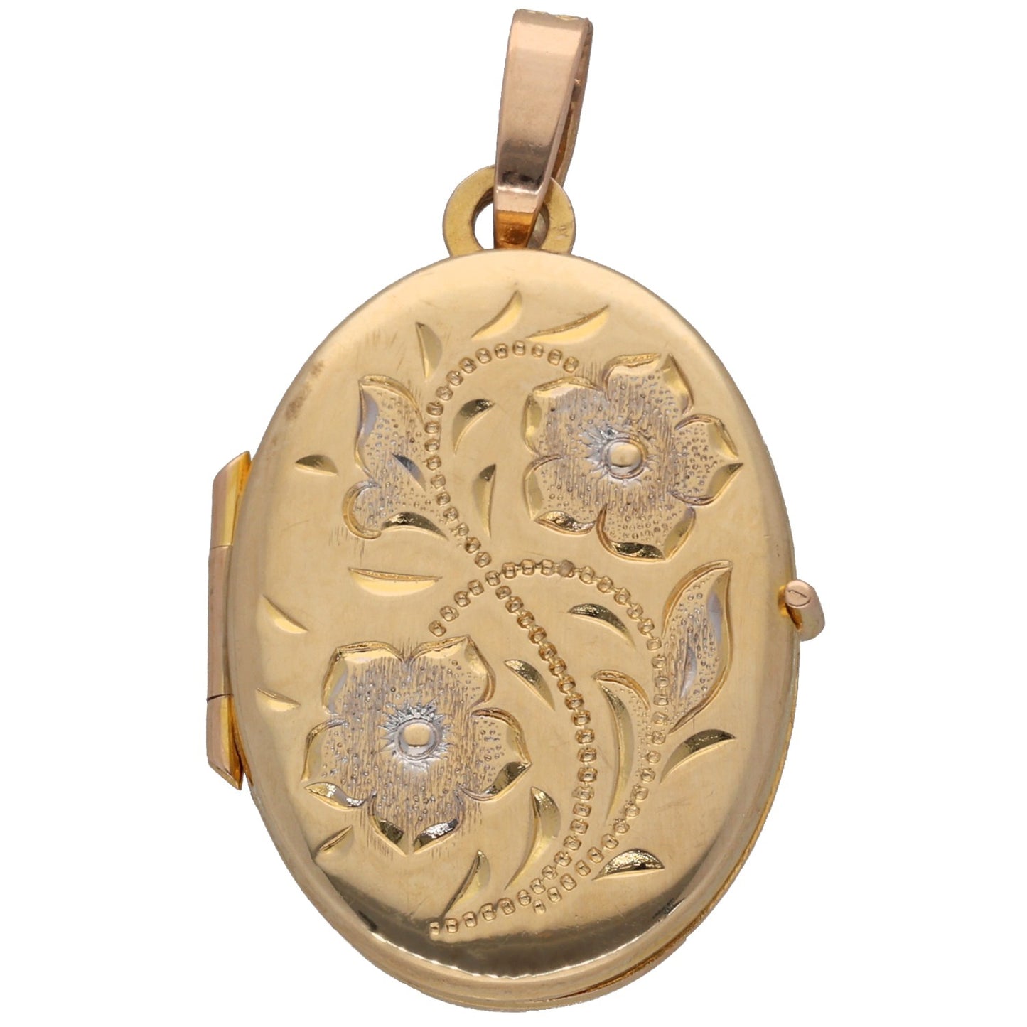 9ct Gold Patterned Locket Pendant
