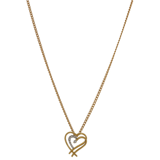 9ct Gold 0.12ct Diamond Heart Pendant With Chain