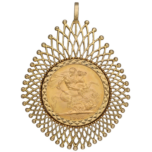 9ct Gold Full Sovereign Coin Pendant