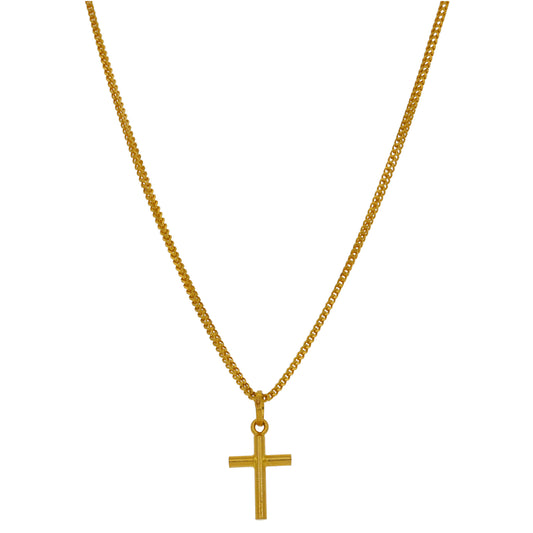 22ct Gold Cross Pendant With Chain