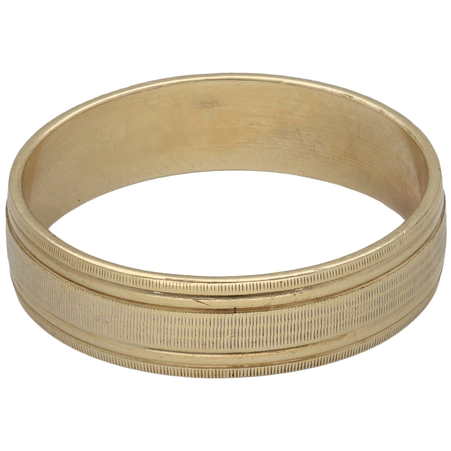 9ct Bi-Colour Gold Patterned Wedding Ring Size U