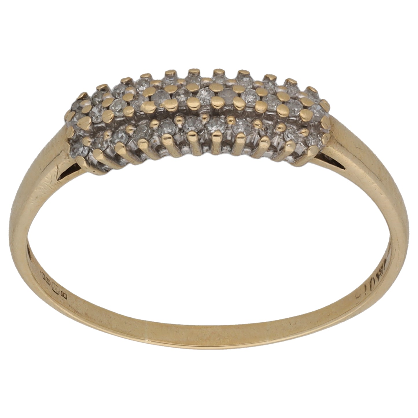 9ct Gold 0.15ct Diamond Half Eternity Ring Size U