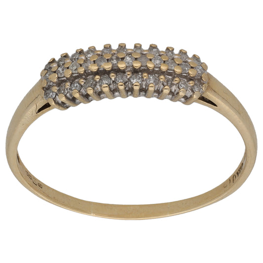 9ct Gold 0.15ct Diamond Half Eternity Ring Size U