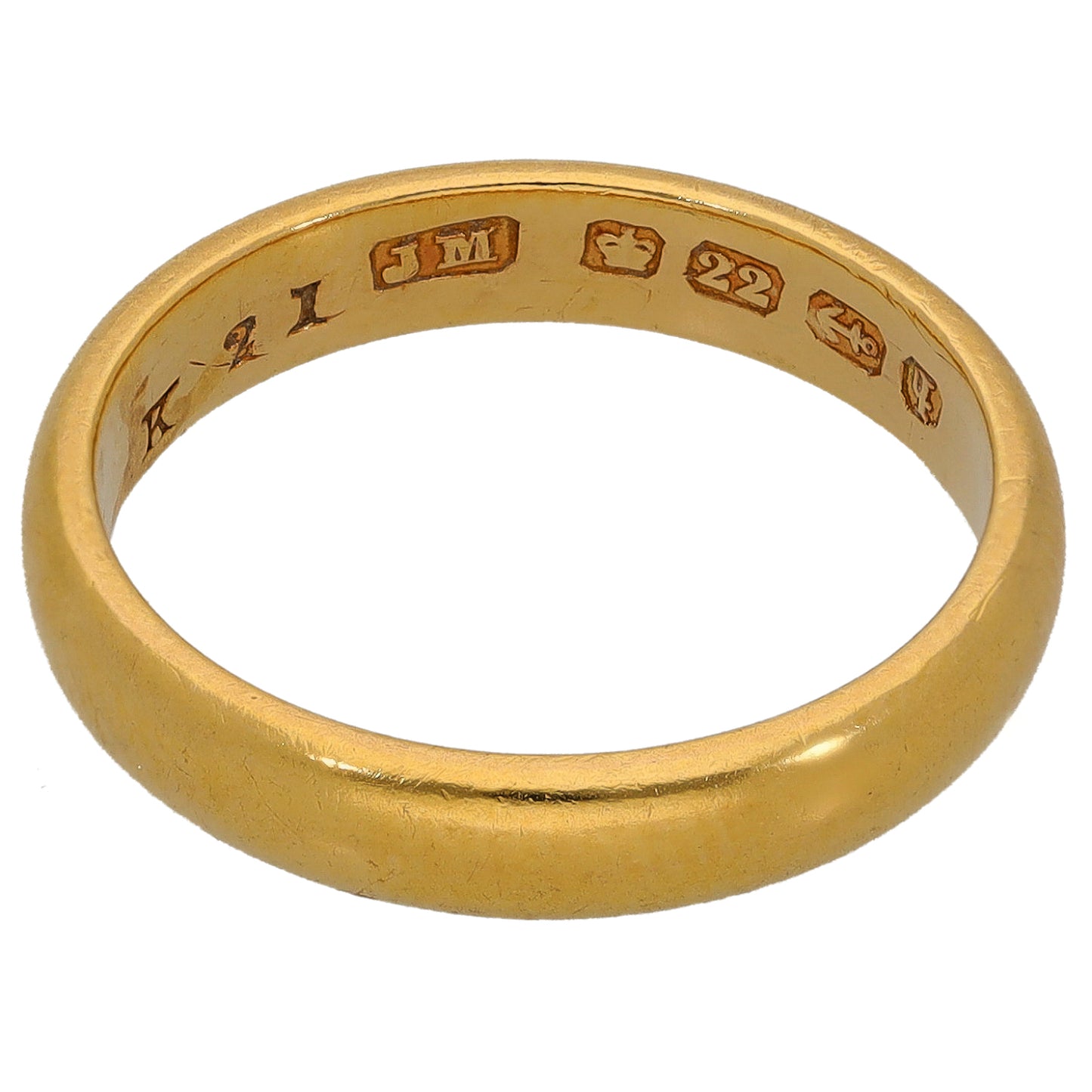 22ct Gold Plain Wedding Ring Size N