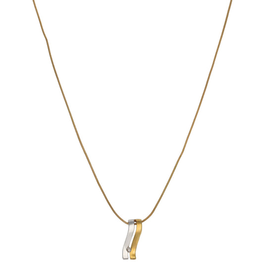 9ct Gold 0.02ct Diamond Dress/Cocktail Pendant With Chain