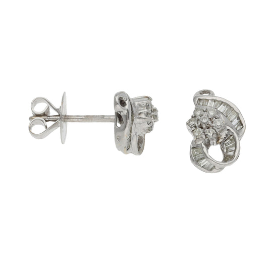 9ct White Gold 0.48ct Diamond Dress/Cocktail Earrings