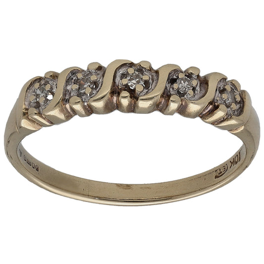 9ct Gold 0.025ct Diamond Half Eternity Ring Size M