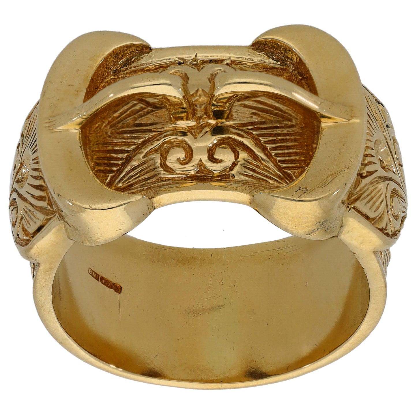 9ct Gold Buckle Ring Size V
