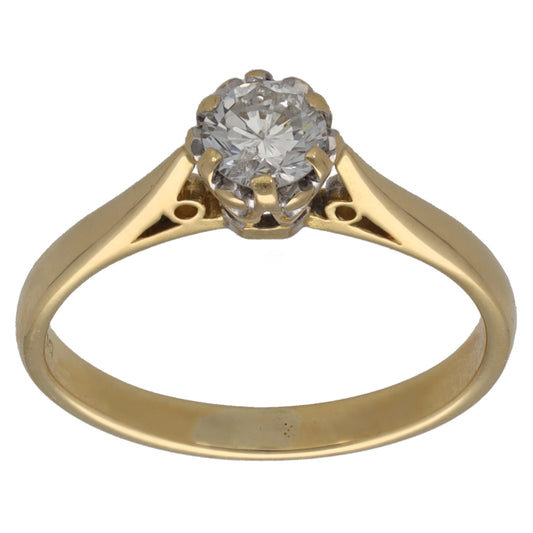 18ct Gold 0.32ct Diamond Solitaire Ring Size L