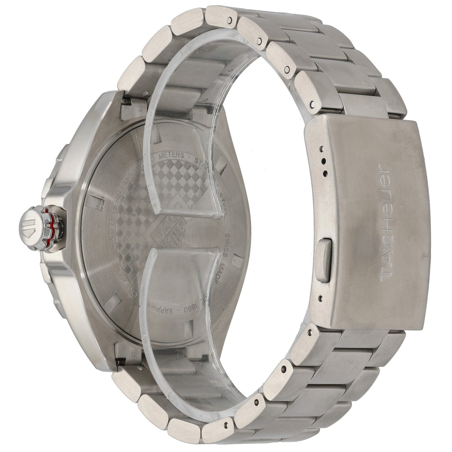 Tag Heuer F1 WAZ2011 Stainless steel watch back with bracelet and crown detail, 43mm