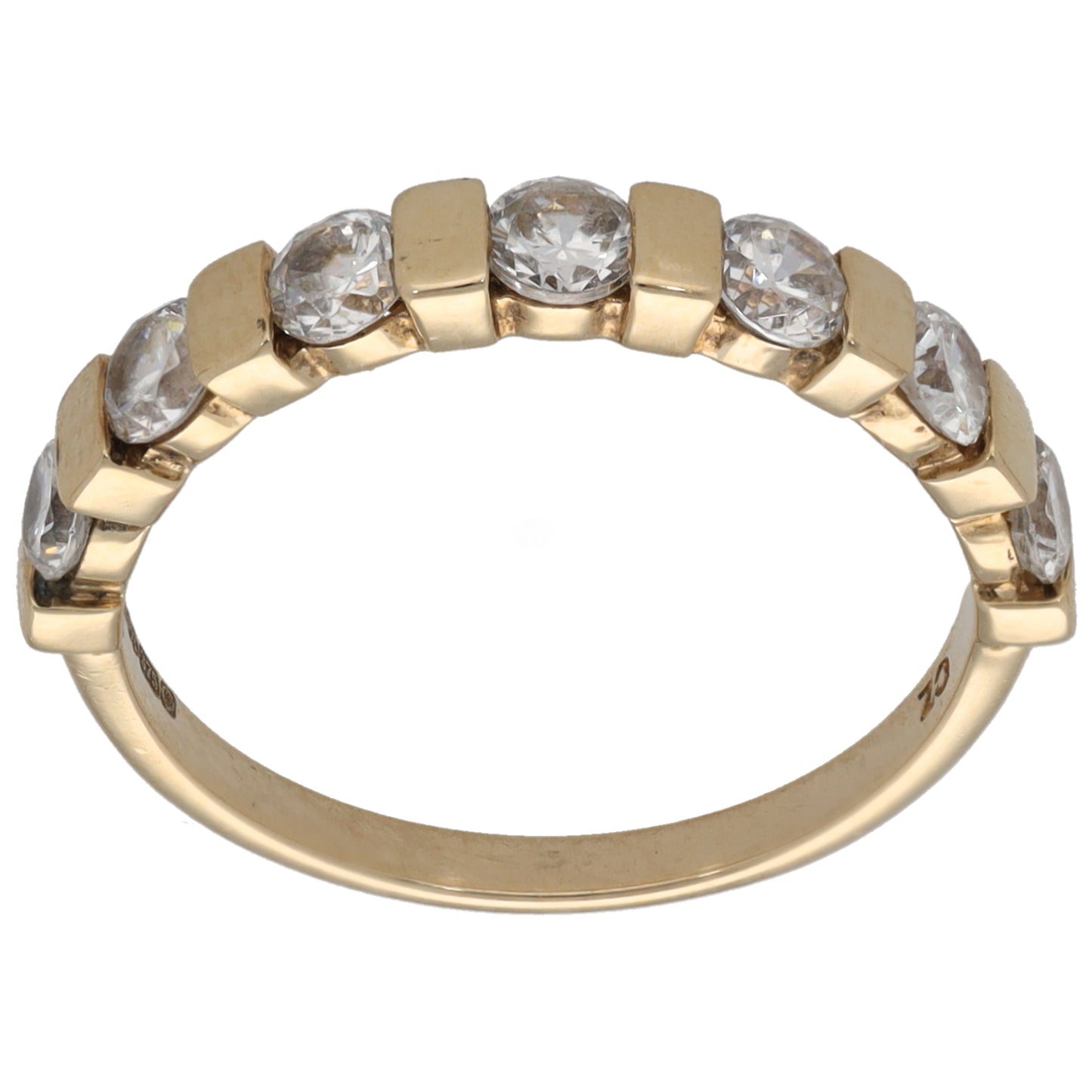 9ct Gold Cubic Zirconia Half Eternity Ring Size L