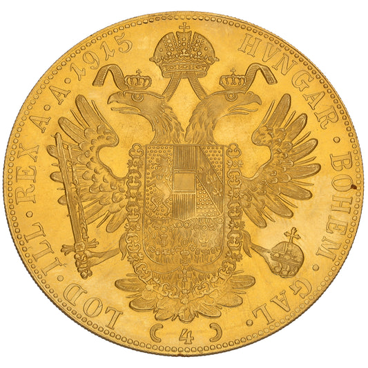 22ct Gold Austrian 4 Ducat Coin 1915