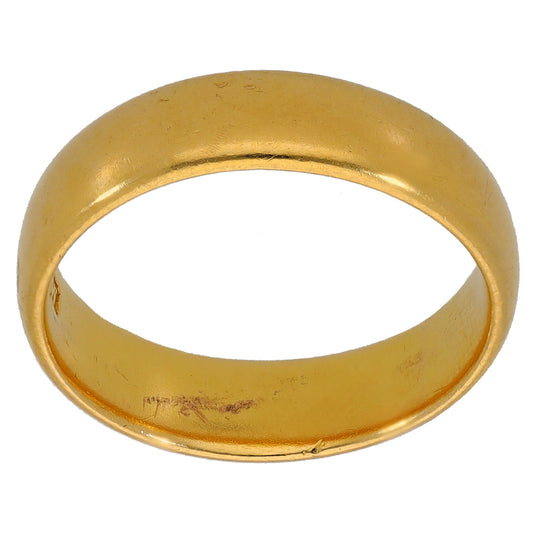 22ct Gold Plain Wedding Ring Size N