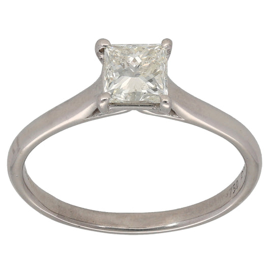 18ct White Gold 1.00ct Diamond Solitaire Ring Size R