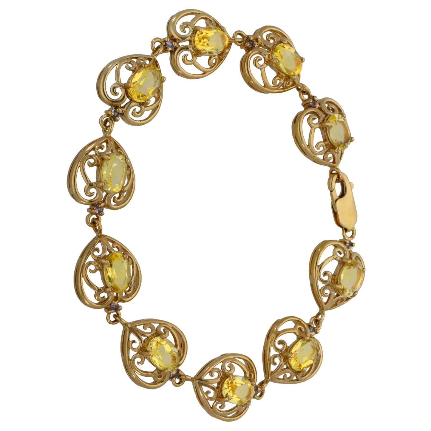 9ct Gold Citrine Fancy Bracelet