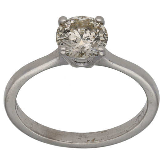18ct White Gold 1.00ct Diamond Solitaire Ring Size N