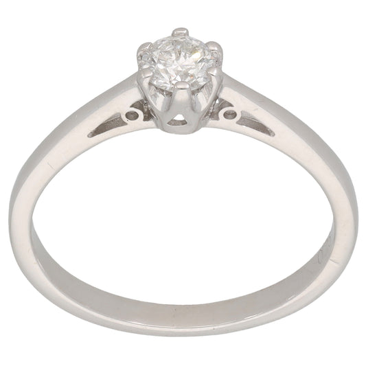 9ct White Gold 0.25ct Diamond Solitaire Ring Size O