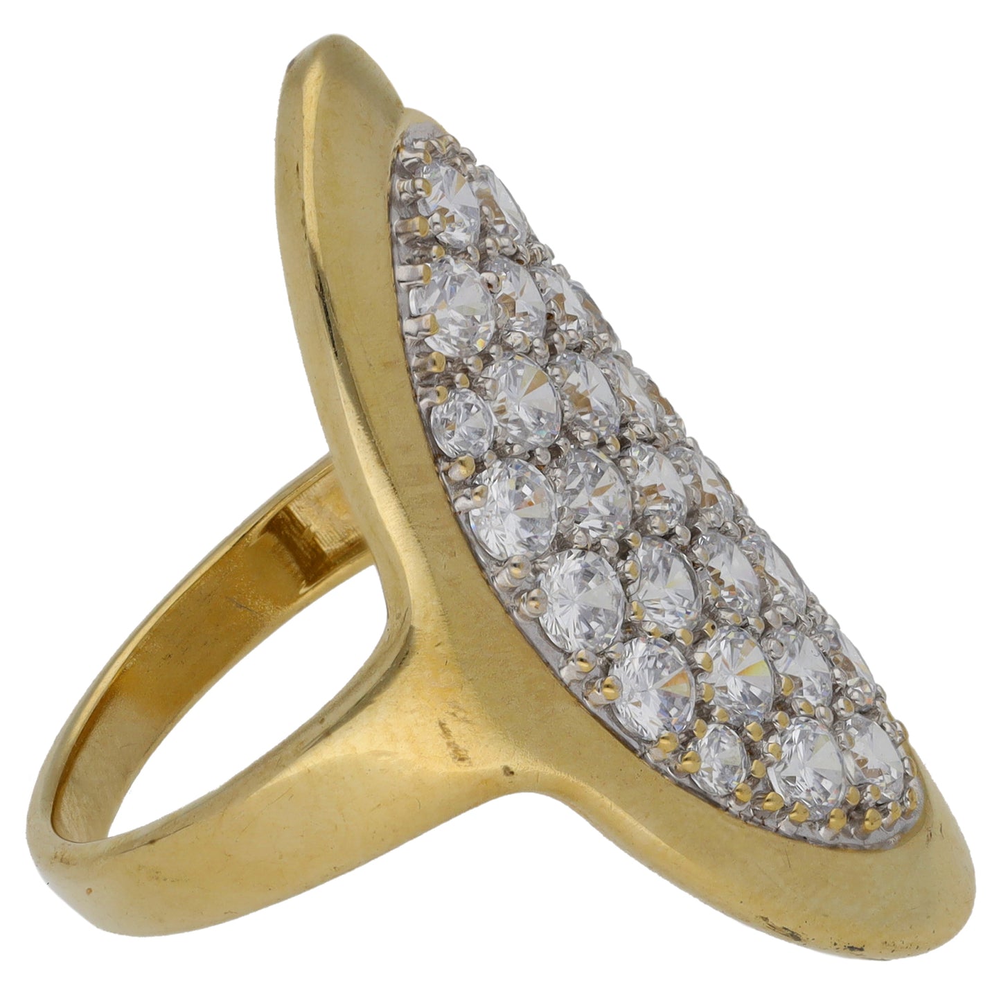 9ct Gold Cubic Zirconia Dress/Cocktail Ring Size Q
