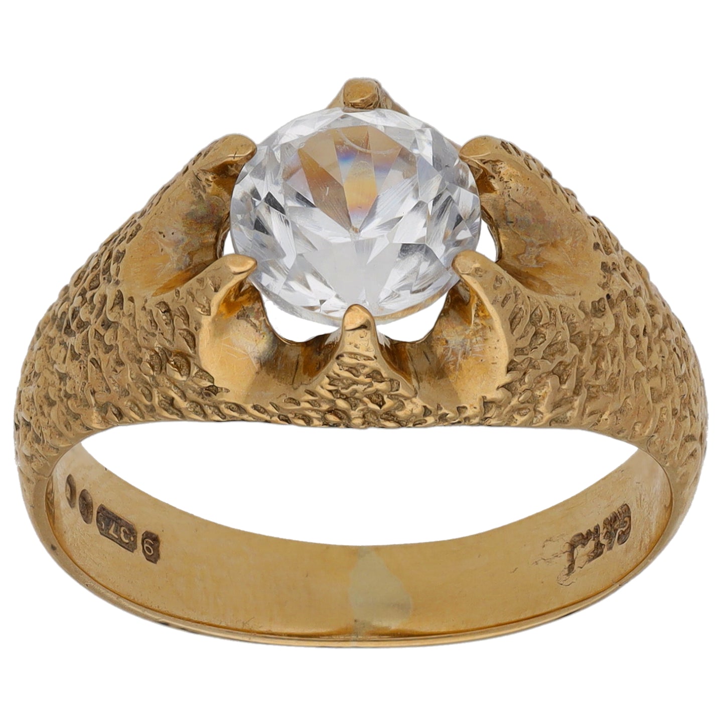 9ct Gold Cubic Zirconia Single Stone Ring Size Q