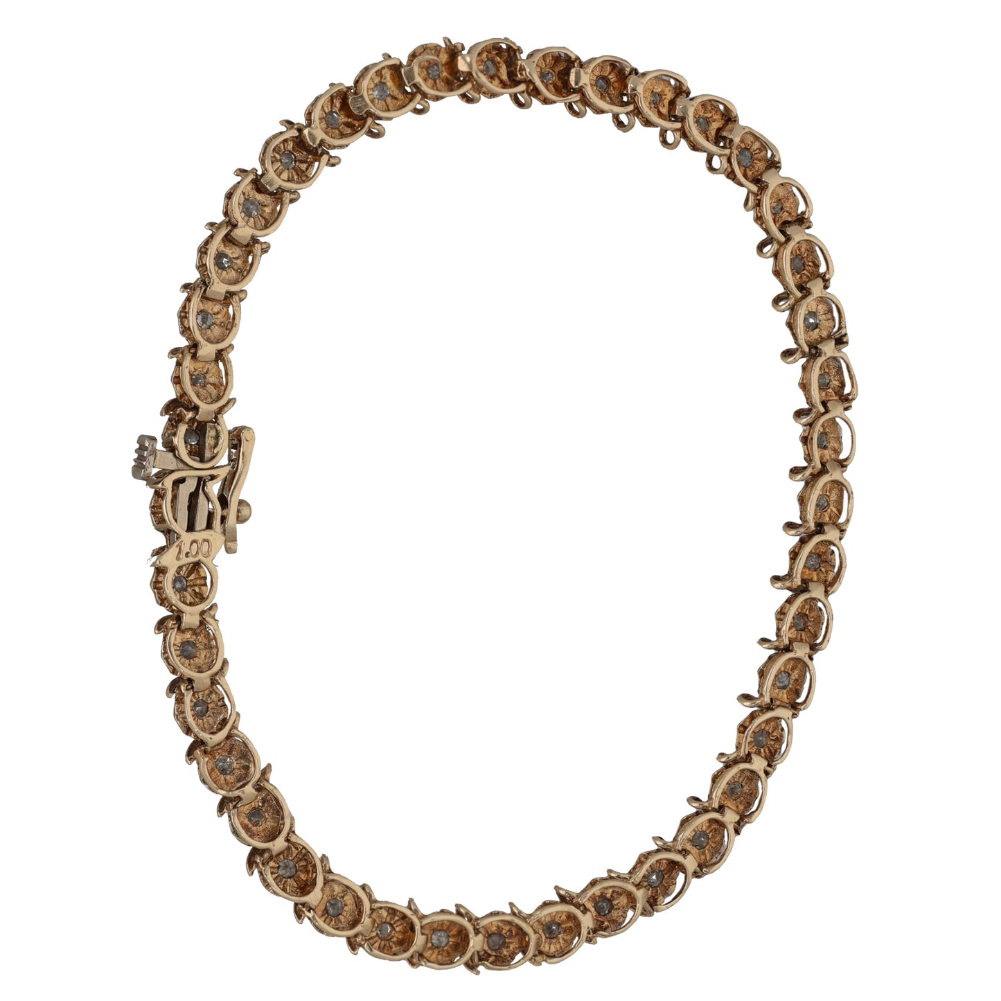 9ct Gold 0.82ct Diamond Line/Tennis Bracelet