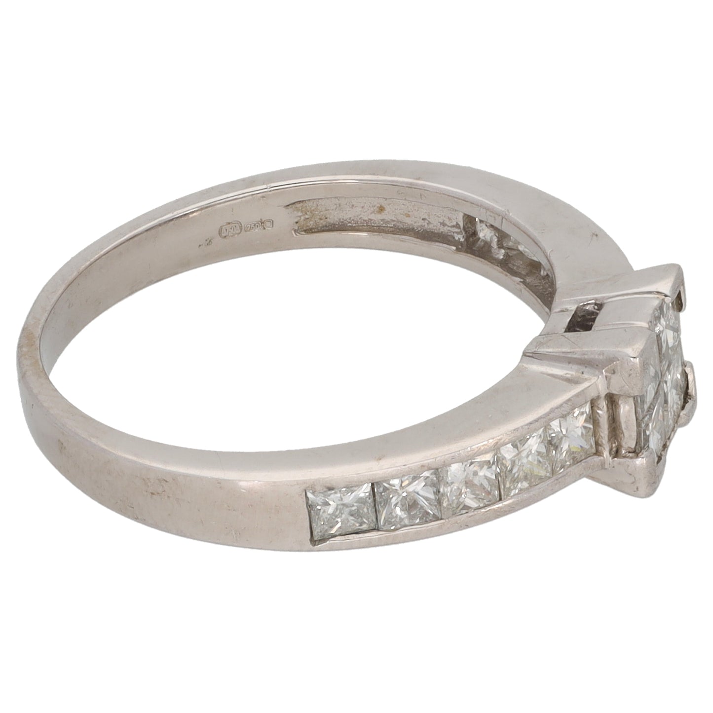 18ct White Gold 1.10ct Diamond Dress/Cocktail Ring Size N