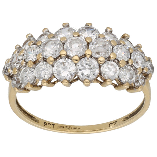 9ct Gold Cubic Zirconia Dress/Cocktail Ring Size M