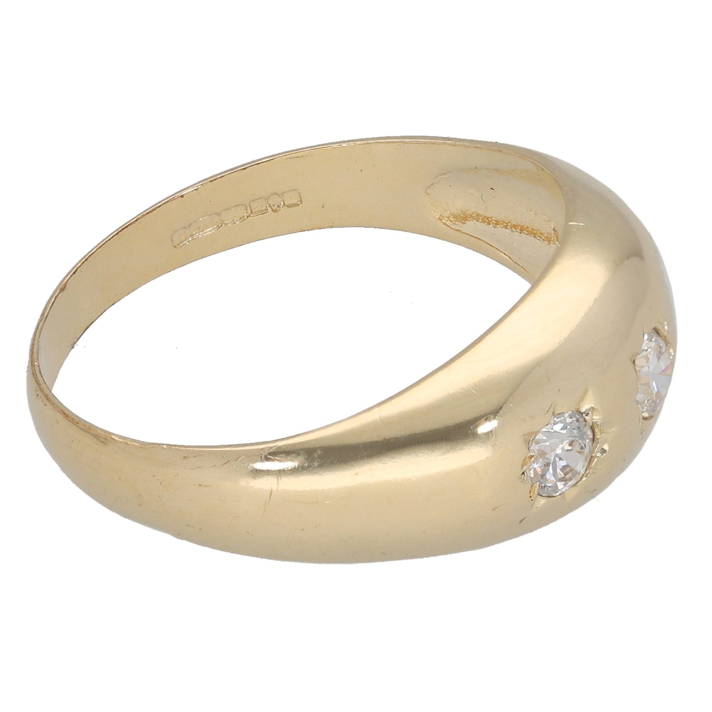 9ct Gold Cubic Zirconia Three Stone Ring Size Q