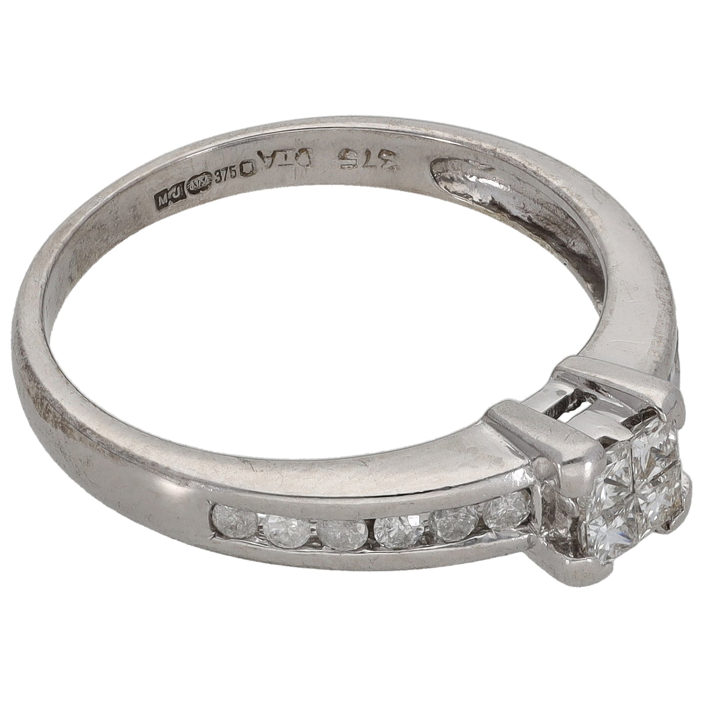 9ct White Gold 0.33ct Diamond Dress/Cocktail Ring Size L