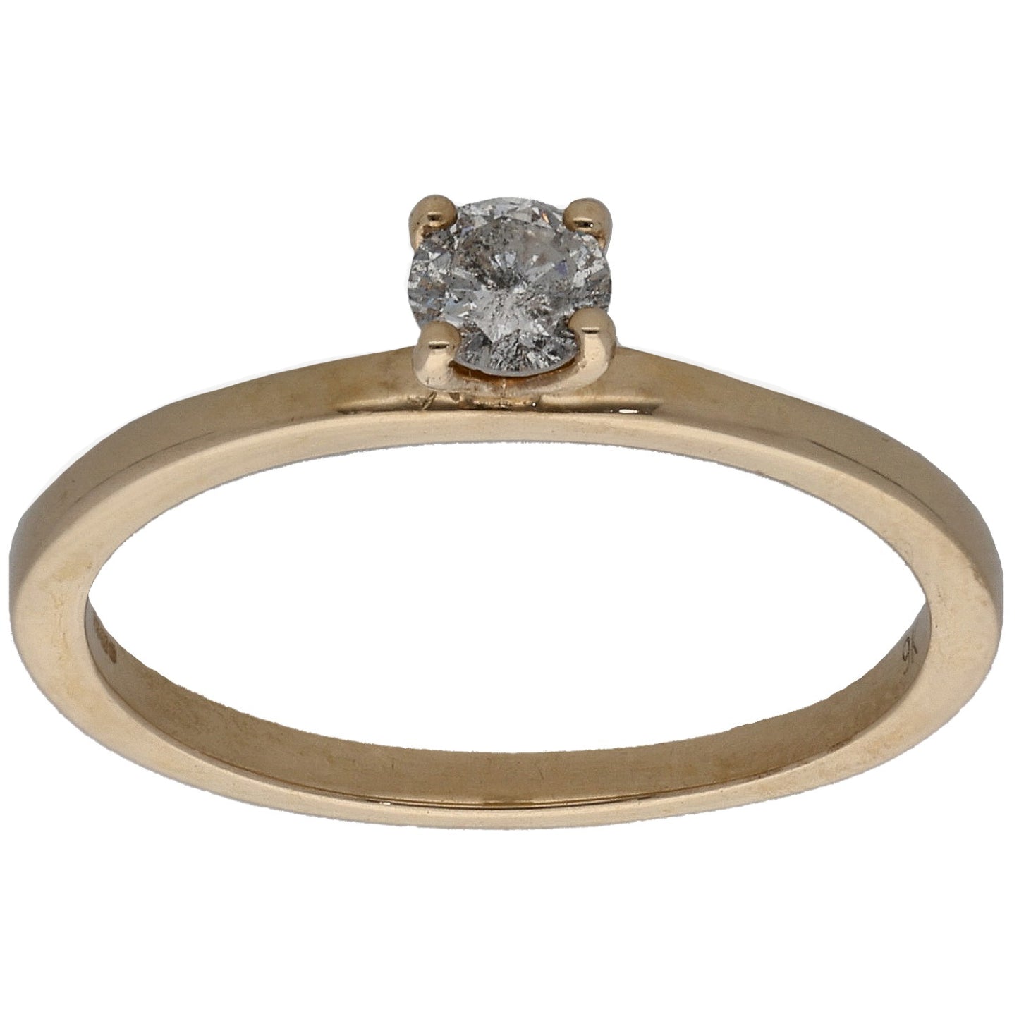 9ct Gold 0.22ct Diamond Solitaire Ring Size K
