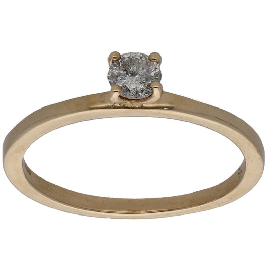9ct Gold 0.22ct Diamond Solitaire Ring Size K