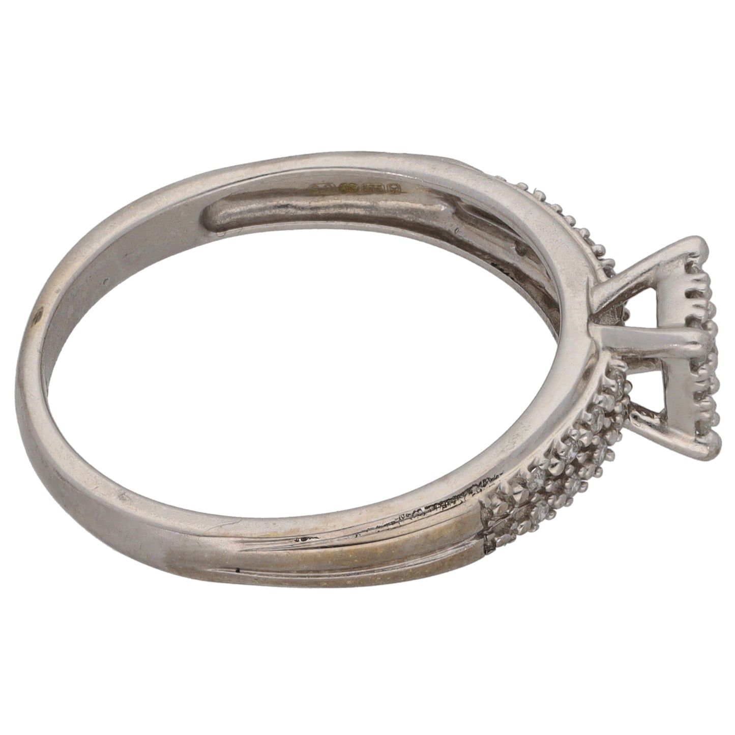 9ct White Gold 0.25ct Diamond Dress/Cocktail Ring Size Q