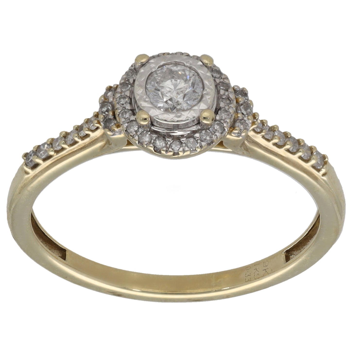 9ct Gold 0.33ct Diamond Cluster Ring Size R