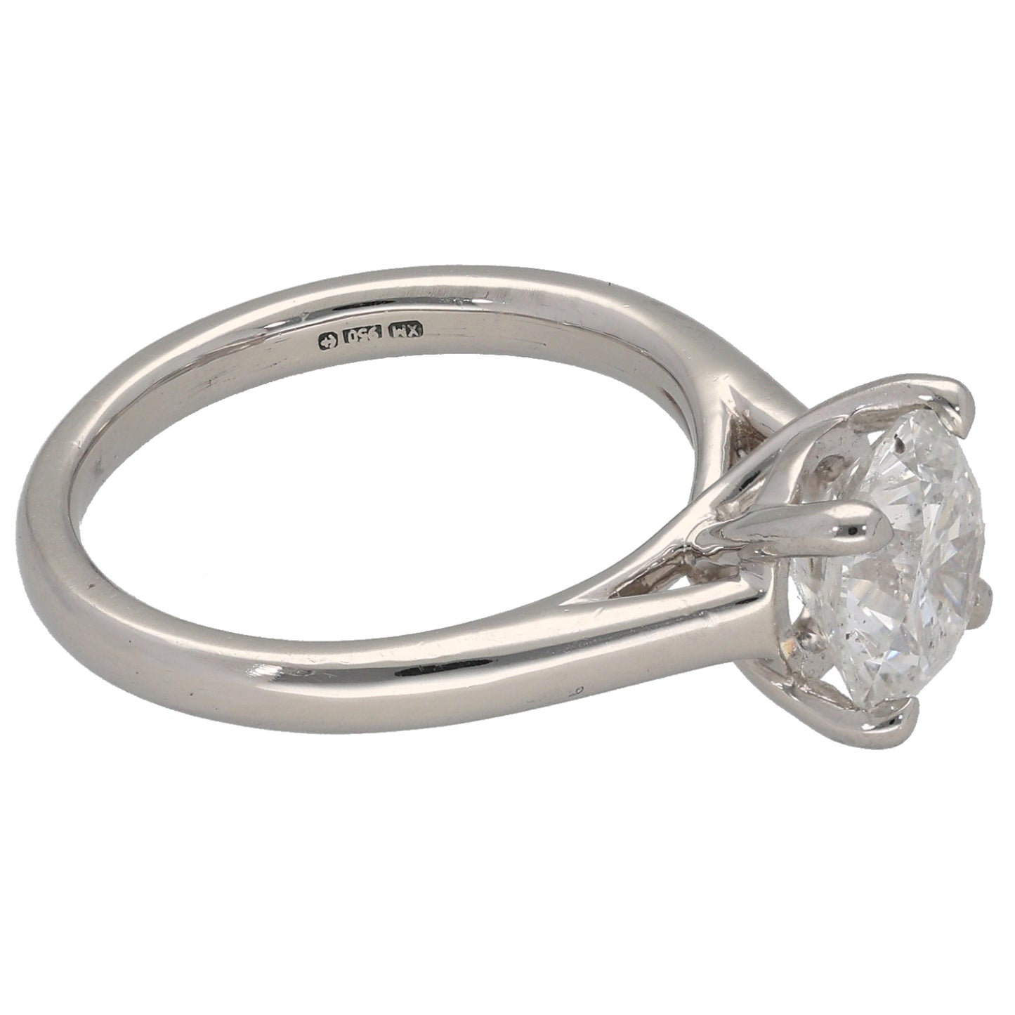 Platinum 2.02ct Diamond Solitaire Ring Size K