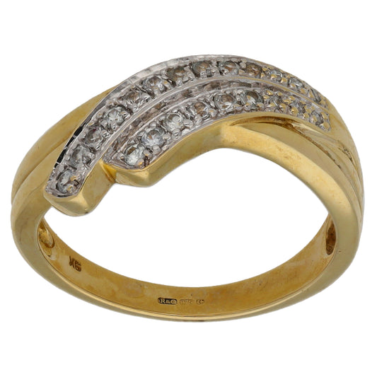 9ct Gold Cubic Zirconia Dress/Cocktail Ring Size N