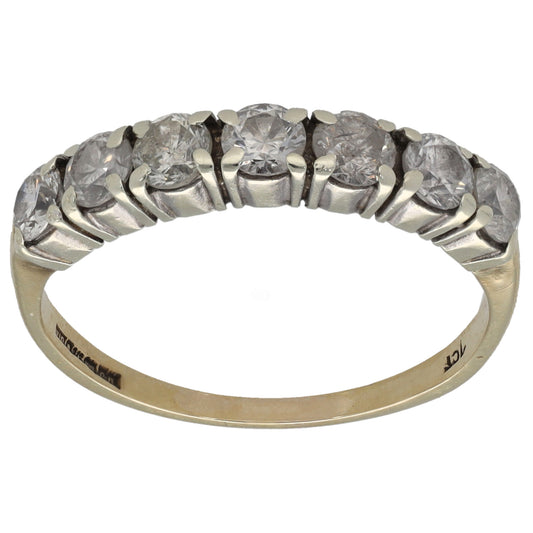 9ct Gold 1.00ct Diamond Half Eternity Ring Size O
