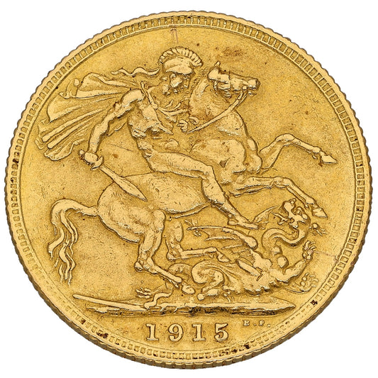 22ct Gold King George V Full Sovereign Coin 1915