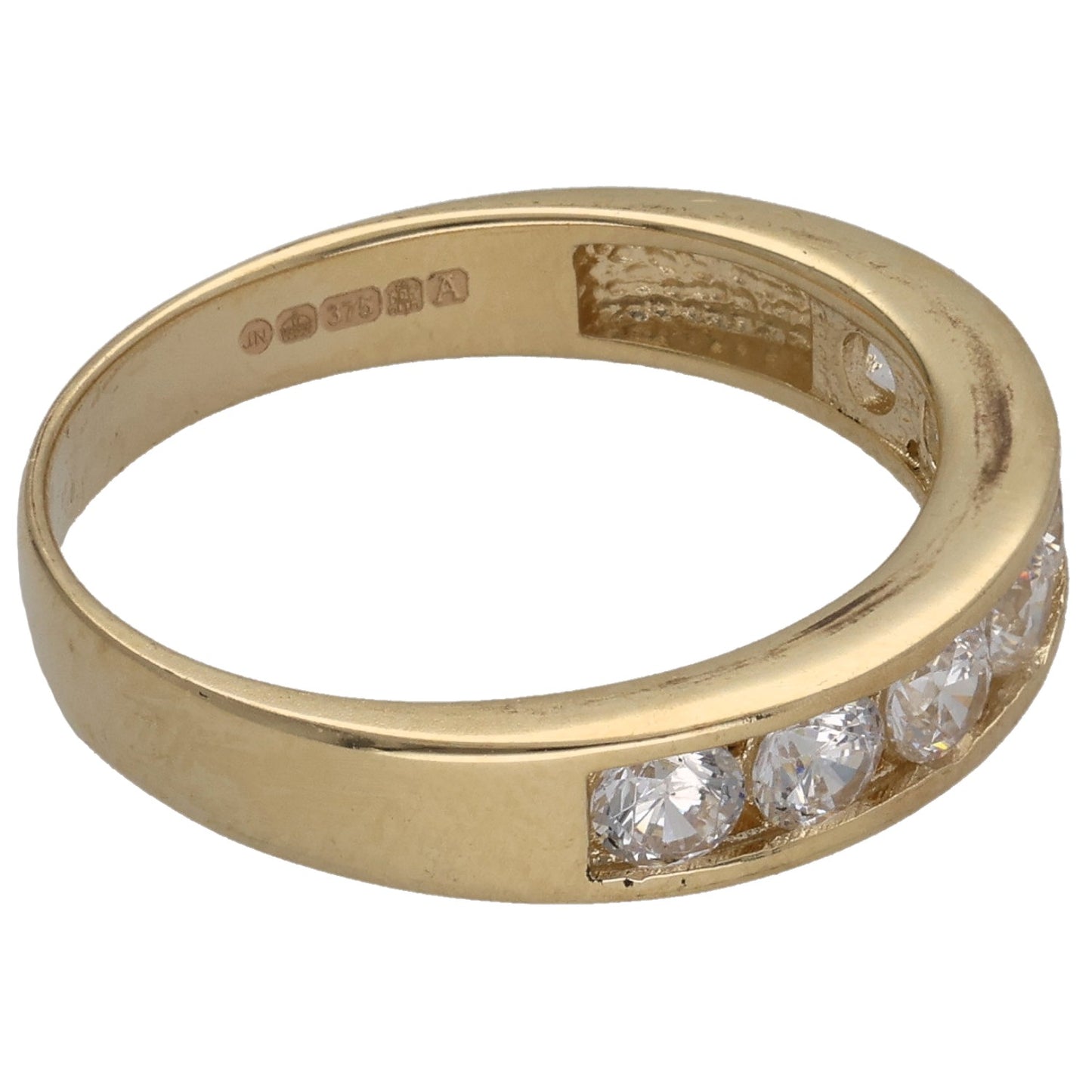 9ct Gold Cubic Zirconia Half Eternity Ring Size N